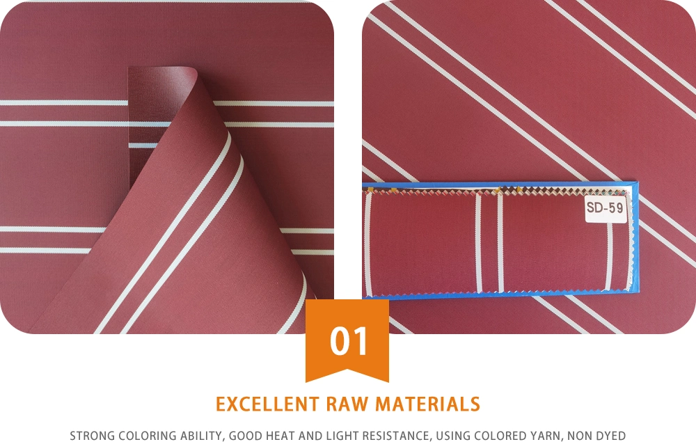 High Quality Anti-Slip PU Leather Dyed Acrylic Fabric for Outdoor Awning